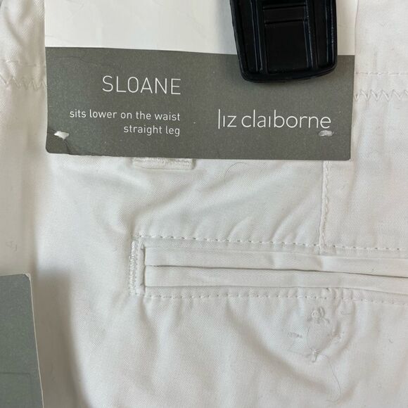 NWT Liz Claiborne White Sloan Pants Size 10 - Picture 9 of 10